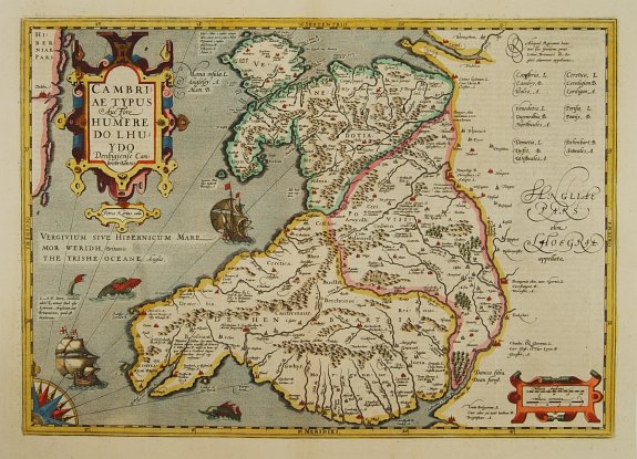 MERCATOR,G./ HONDIUS,J., Cambriae Typus.., antique map, old maps