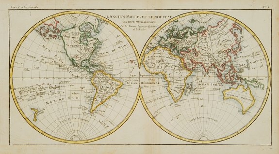 BONNE,R., L'Ancien Monde et le Nouveau., antique map, old maps