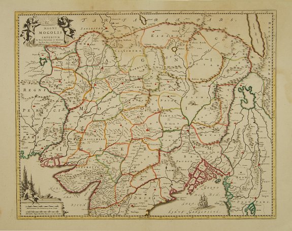 COVENS,J. / MORTIER,C. / DE WIT,F., Magni Mogolis Imperium de novo correctum et Divisum.., antique map, old maps