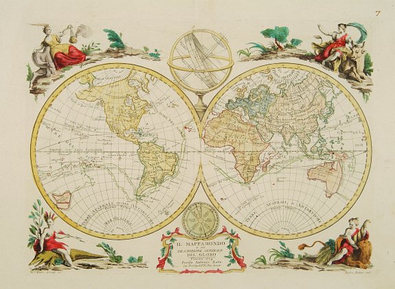 ZATTA, A., Il Mappamondo o sia Descrizione Generale del Globo, antique map, old maps