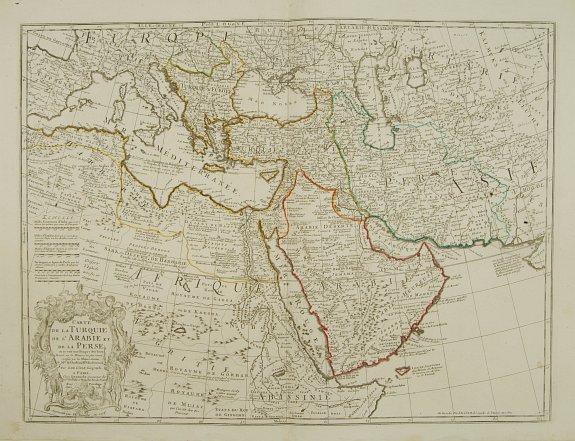 DE L\'ISLE,G. / DEZAUCHE / BUACHE,Ph., Carte de la Turquie de L\'Arabie et de la Perse., antique map, old maps