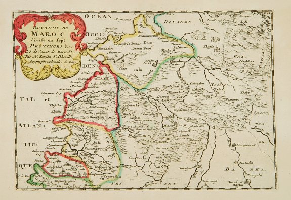 RATELBAND Heirs, Royaume de Maroc divise en sept Provinces.., antique map, old maps