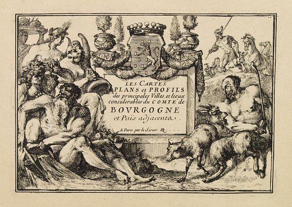 DE BEAULIEU, Ch., (Title page) Les Cartes, Plans et Profils des principales Villes, et Lieux considérables Du Comté de Bourgogne et Païs adjacenta., antique map, old maps