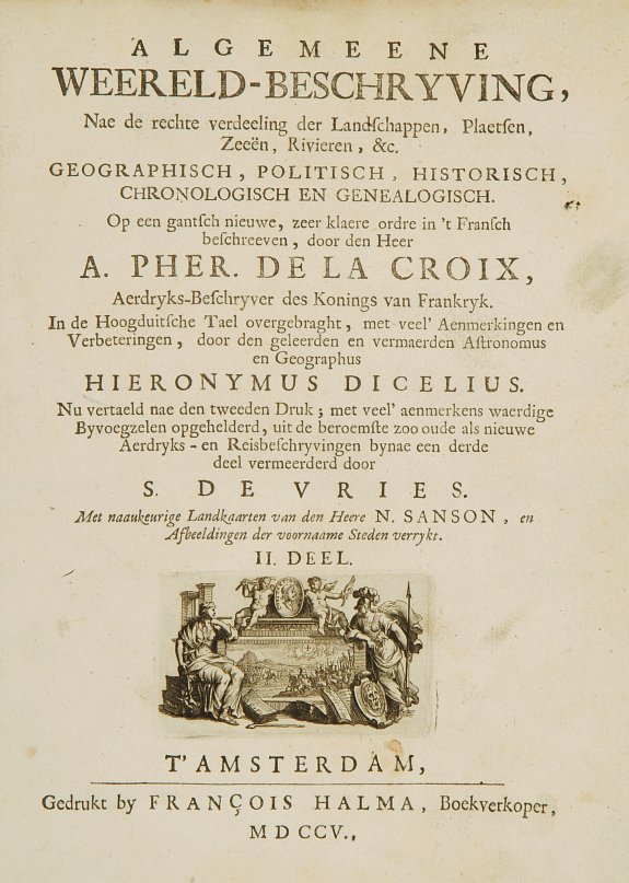 HALMA,F.,  [Title page]  Algemene Wereldbeschryving.., antique map, old maps