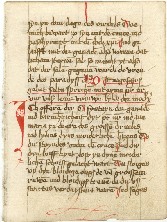 BOOK OF HOURS, Leaf on paper from a manuscript Book of Hours., antique map, old maps