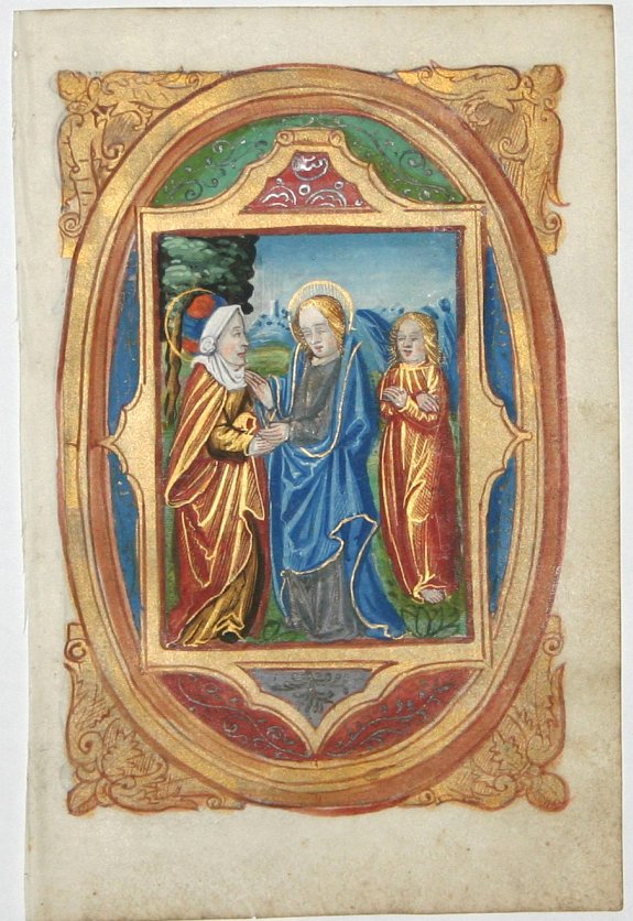 COIPEL, H., Leaf from a printed Book of Hours on vellum., antique map, old maps