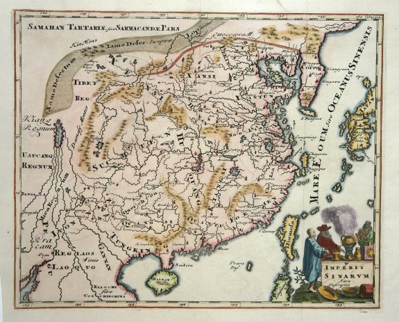 CLUVER, P., Imperii Sinarum, antique map, old maps