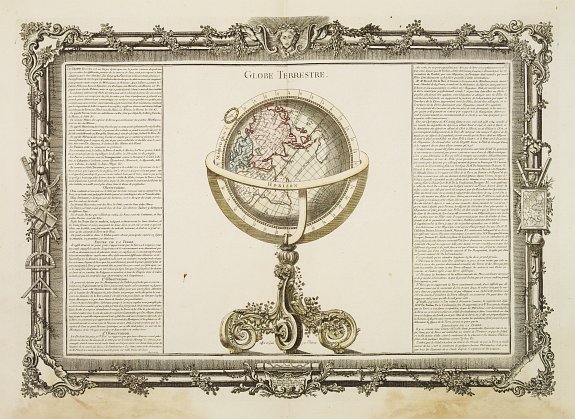 DESNOS, L.C. / DE MORNAS, B., Globe Terrestre., antique map, old maps