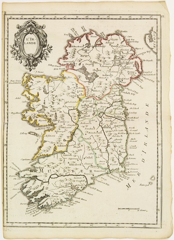 LE ROUGE,G.L., L'Irlande., antique map, old maps