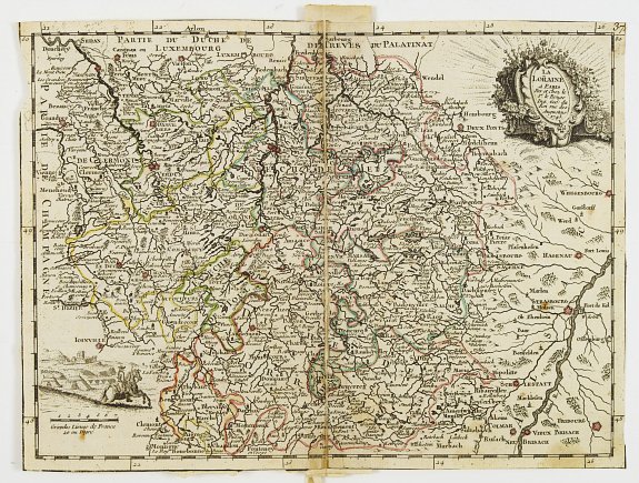 LE ROUGE, G.L.,  La Loraine., antique map, old maps