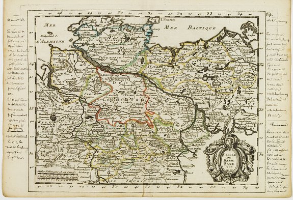 LE ROUGE,G.L.,  Cercle de Basse Saxe., antique map, old maps