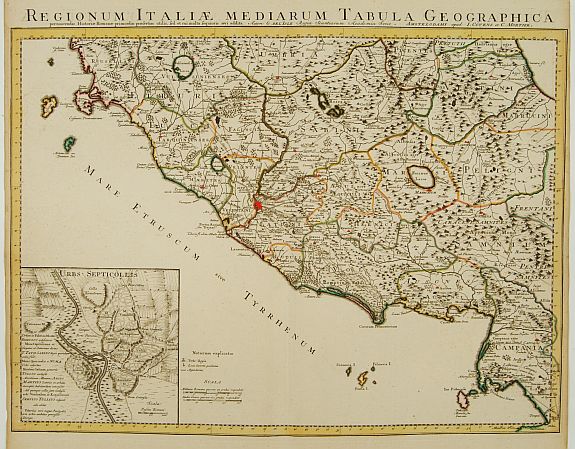 COVENS, J. / MORTIER, C.,  Regionum Italiae Mediarum Tabula Geographica., antique map, old maps