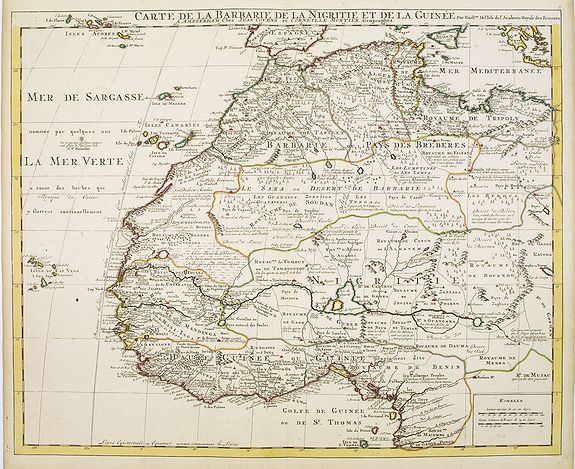 COVENS, J. / MORTIER, C., Carte de la Barbarie de la Nigritie et de la Guinée.., antique map, old maps