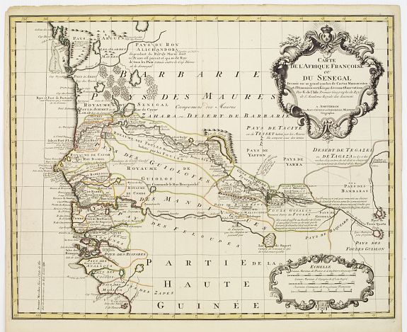 COVENS, J. / MORTIER, C., Carte de l'Afrique Françoise ou du Senegal.., antique map, old maps