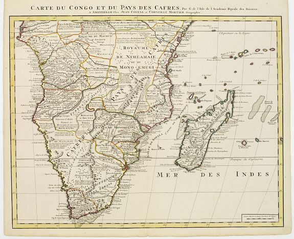 COVENS, J. / MORTIER, C., Carte du Congo et du Pays des Cafres., antique map, old maps