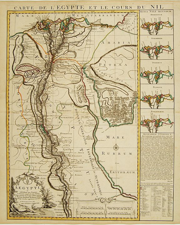 COVENS, J. / MORTIER, C., Carte de l'Egypte et le cours du Nil., antique map, old maps