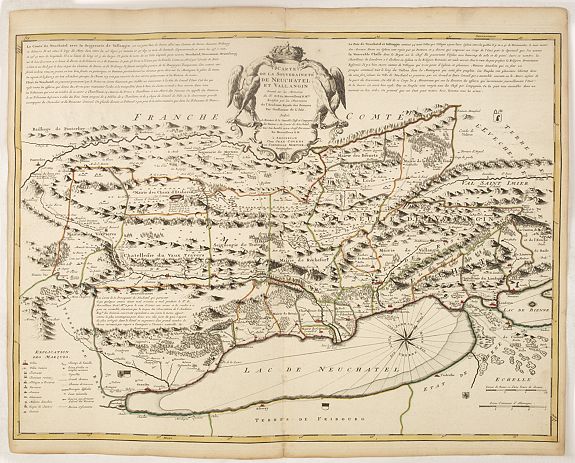 COVENS, J. / MORTIER, C.,  Carte de la Souverainit� de Neuchatel et Vallangin., antique map, old maps