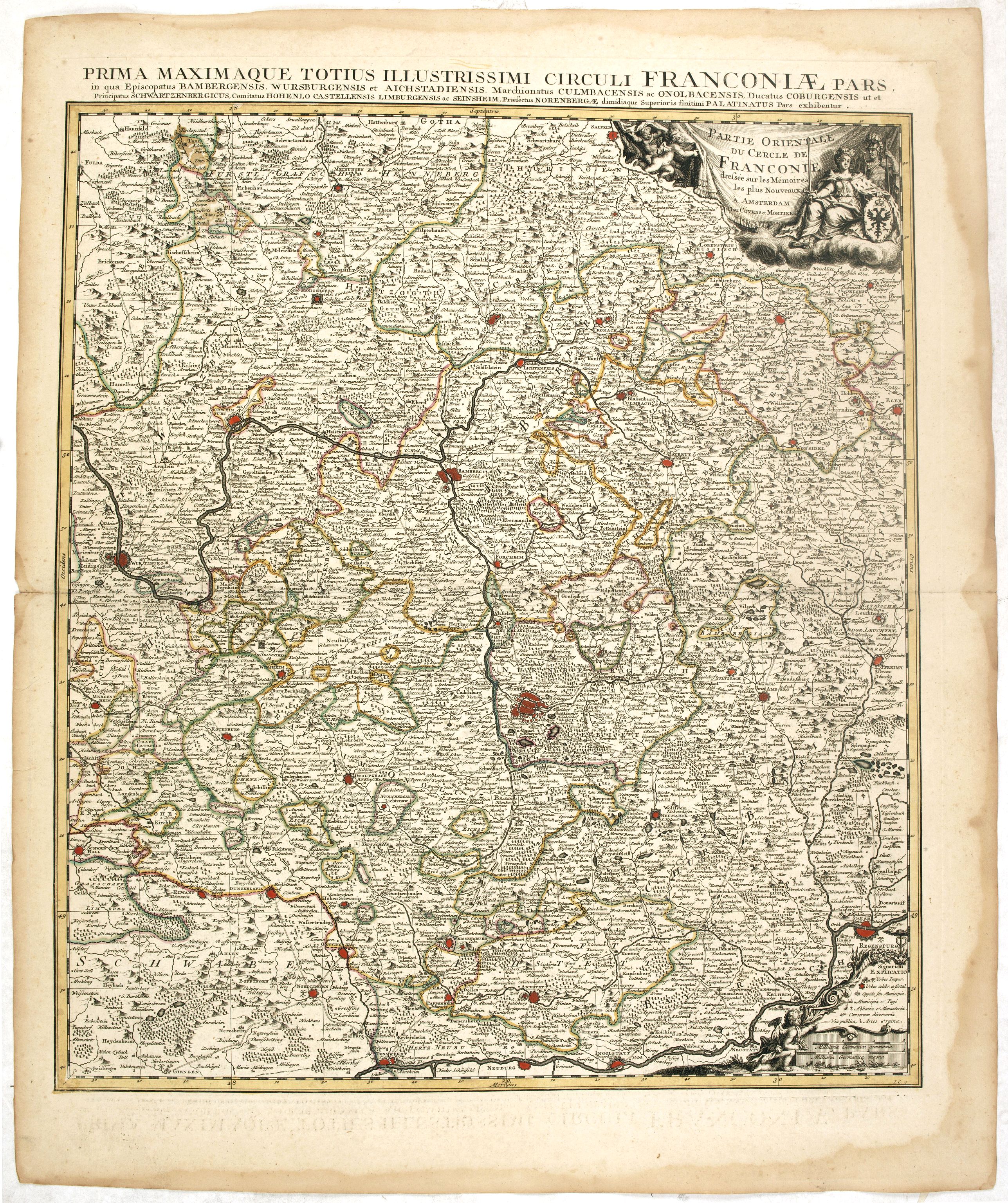 COVENS, J. / MORTIER, C.,  Partie Orientale du Cercle de Francofonie dress�e sur les M�moires.., antique map, old maps