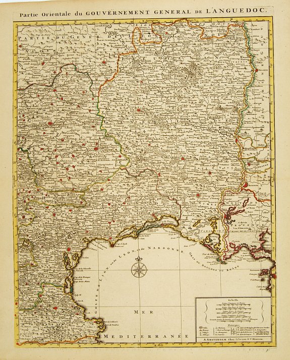 COVENS, J. / MORTIER, C.,  Partie Orientale du Gouvernement General de Languedoc., antique map, old maps