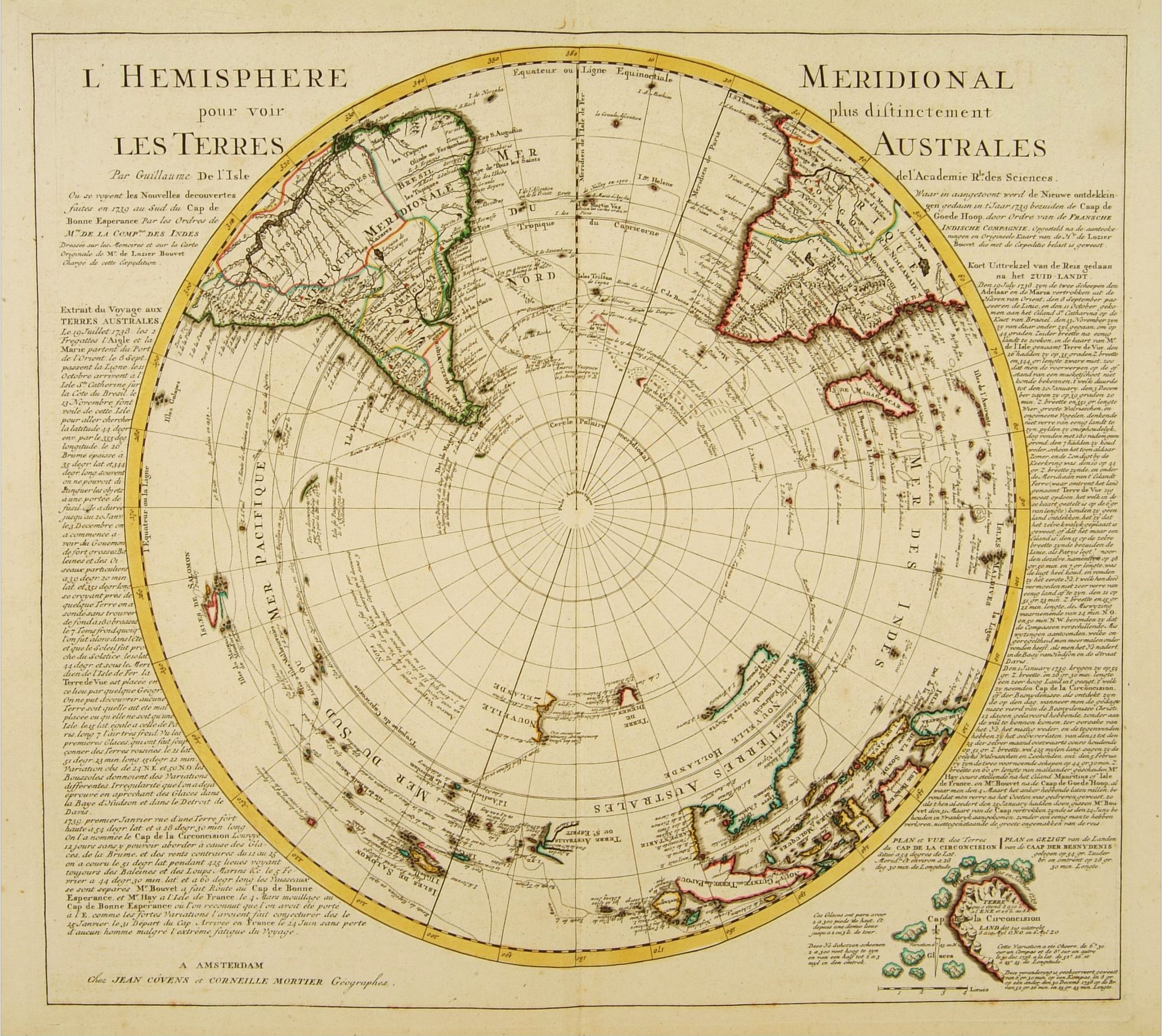 COVENS, J. / MORTIER, C., L'Hemisphere Meridional pour voir plus distinctement les Terres Australes., antique map, old maps