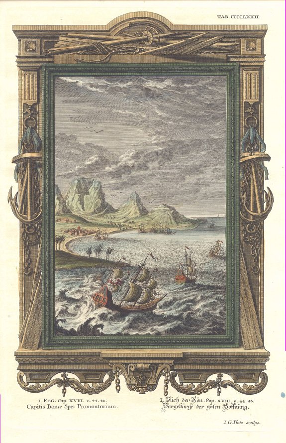 SCHREUCHZER, J, Capitis Bonae Spei Promontorium., antique map, old maps