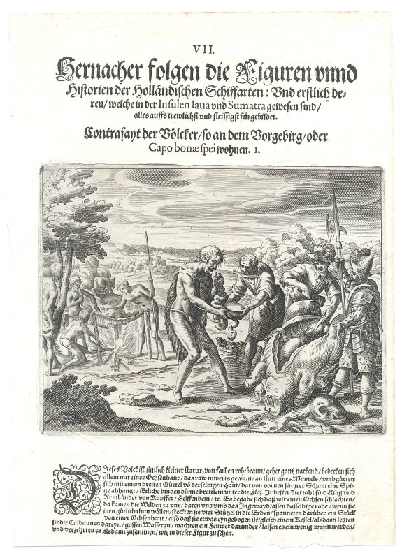 DE BRY,J.T. / ISRAEL,J., The inhabitants of the Cape of Good Hope, antique map, old maps
