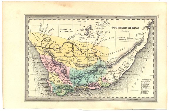 CAREY, LEA & BLANCHARD, Southern Africa., antique map, old maps