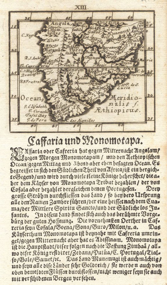 MULLER,J,U. / KÜHNEN,G.W., Caffraria und Monomotapa., antique map, old maps