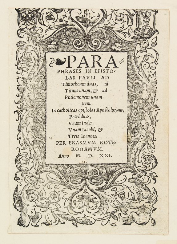 ERASMUS is AUTHOR, Title page to a book: