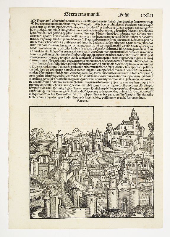 SCHEDEL,H., Ravenna, antique map, old maps