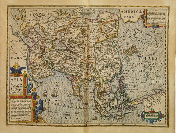 HONDIUS,J., Asiae Nova Descriptio Auctore Jodoco Hondio., antique map, old maps