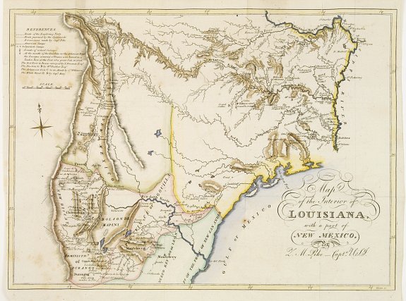 PIKE,Z.M., Map of the interior of Louisiana with part of New Mexico.., antique map, old maps