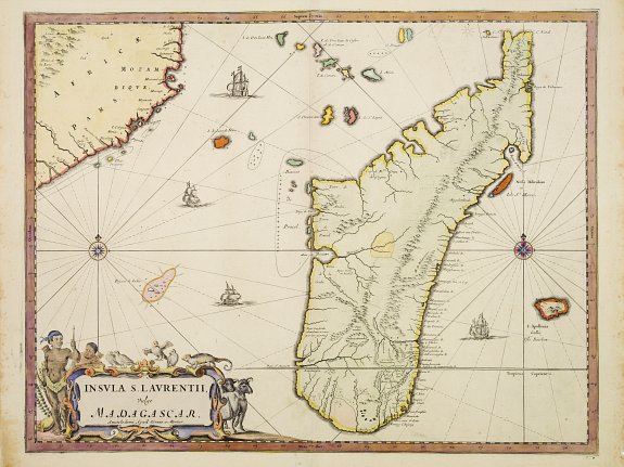 COVENS,J./ MORTIER,C., Insula S.Laurentii. Vulgo Madagascar., antique map, old maps