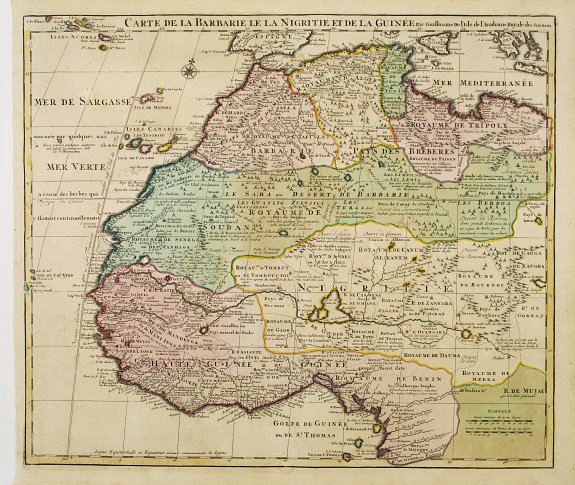 COVENS, J. / MORTIER, C., Carte de la Barbarie de la Nigritie et de la Guinée.., antique map, old maps