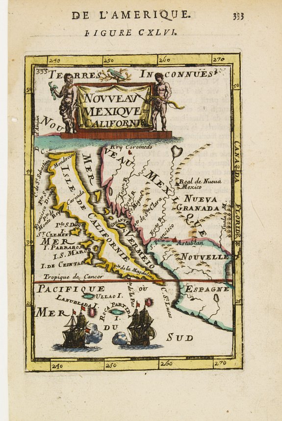 MALLET,A.M., Nouveau Mexique et Californie., antique map, old maps