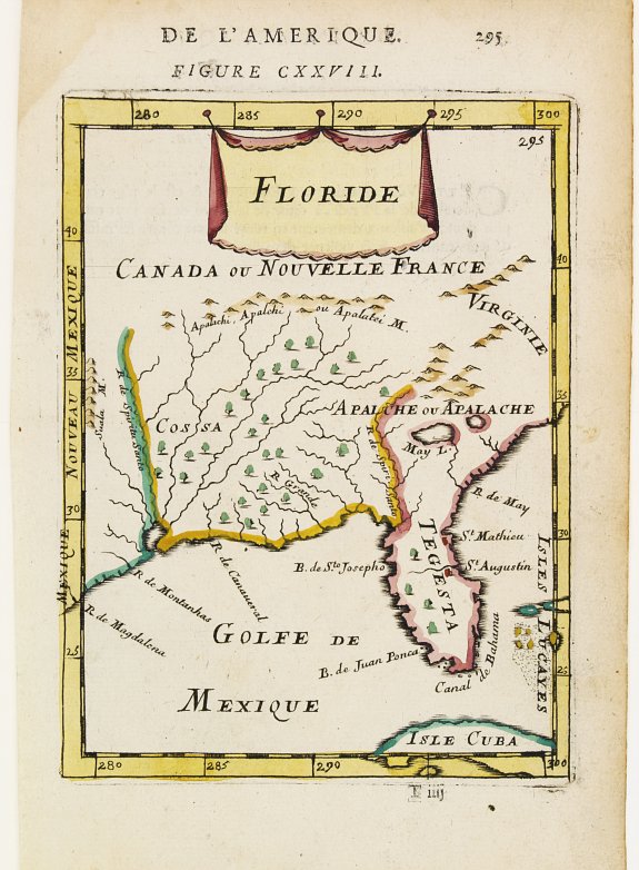 MALLET,A.M., Floride., antique map, old maps