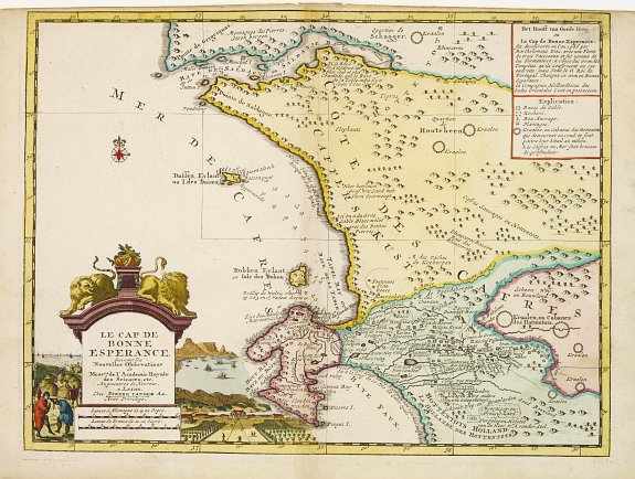 VAN DER AA,P., Le Cap de Bonne Esperance, suivant les nouvelles observations.., antique map, old maps