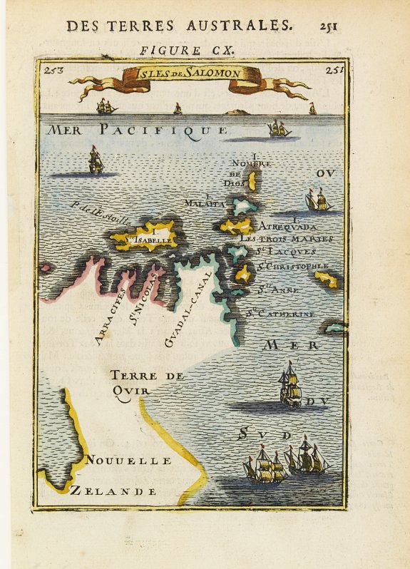 MALLET,A.M., Isles de Salomon., antique map, old maps