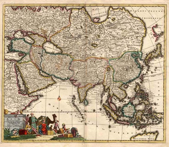 DANCKERTS, Exactissima Asiae delineatio, antique map, old maps