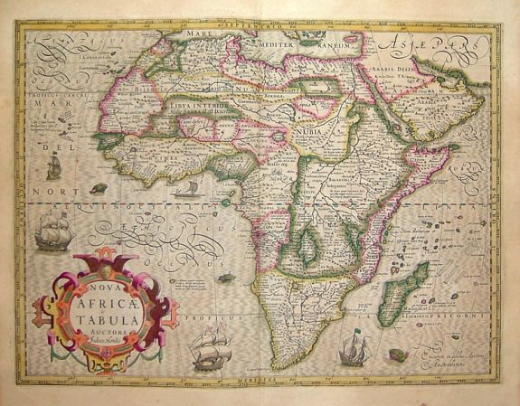 HONDIUS,H., Nova Africae Tabula, Auctore Jodoco Hondio, antique map, old maps