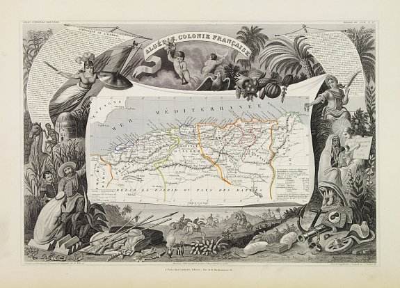 LEVASSEUR,V., Algerie Colonie Française., antique map, old maps