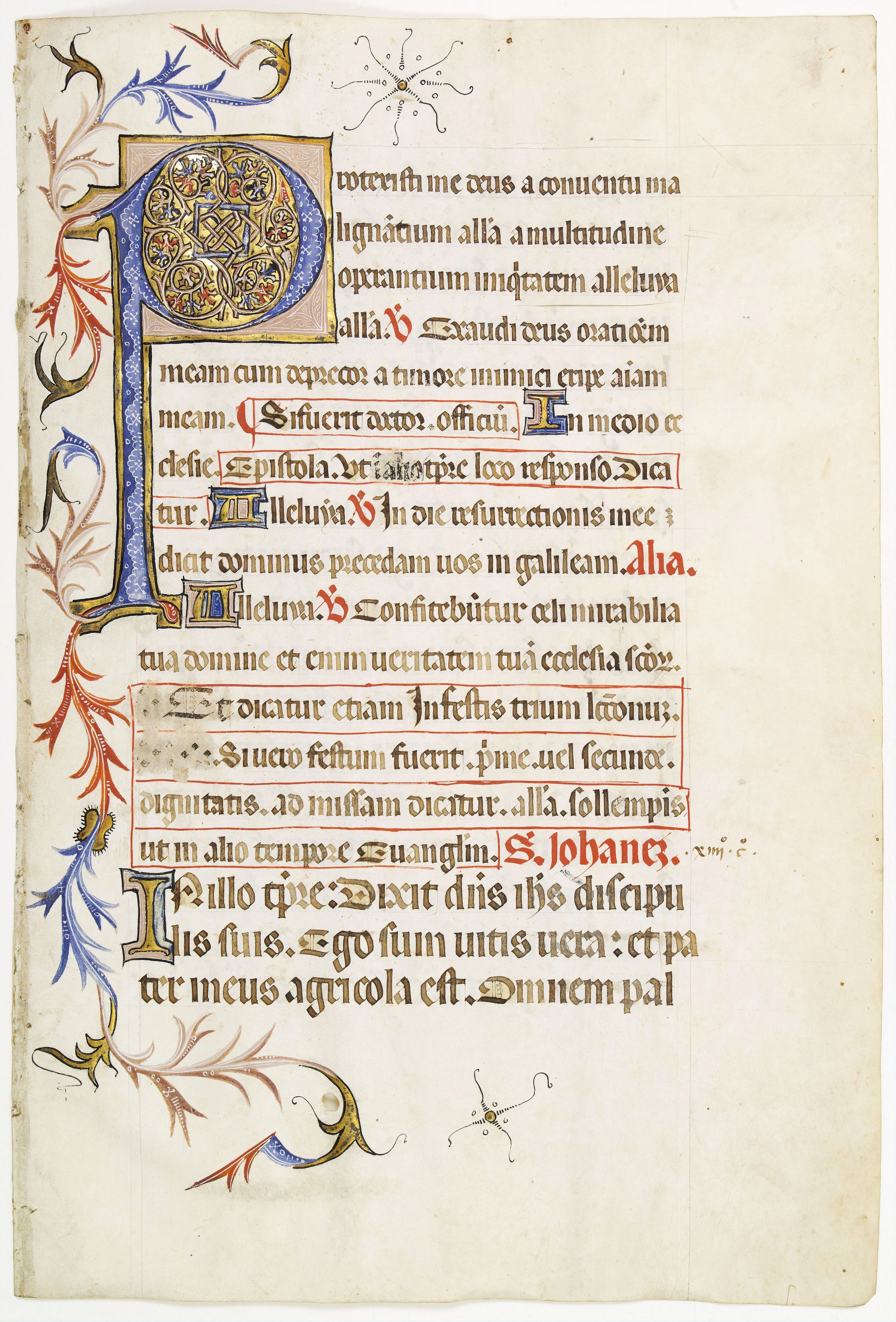 MISSAL., Leaf on vellum from a Missal., antique map, old maps