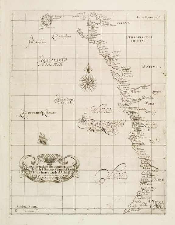 DUDLEY,R., Carta Particolare che comincia con l'Isola di S:Tomaso o Tome è d S. Clara è finisce con il c: d' Aldeas .. Carta VII., antique map, old maps