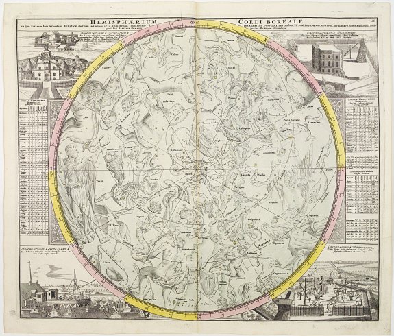DOPPELMAYER,J.G./ HOMANN,J.B., Hemisphaerium Coeli Boreale.., antique map, old maps
