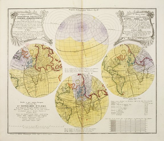 DOPPELMAYER,J.G./ HOMANN,J.B., Die versinsterte Erdkugel.. Der sonnen od. Erd-finsternisden 25ten Jilli 1748., antique map, old maps