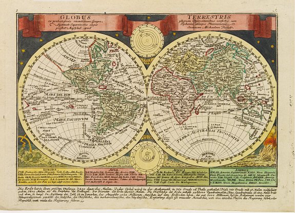 PROBST,M., Globus Terrestris ex probatissimis recentiorum?., antique map, old maps
