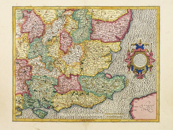 MERCATOR,G./ HONDIUS,J., Warwicum.., antique map, old maps
