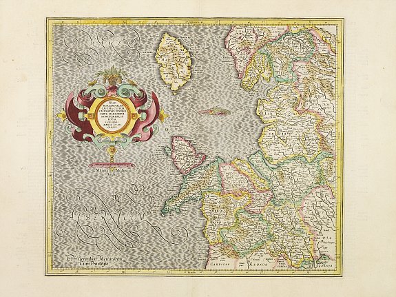 MERCATOR,G./ HONDIUS,J., West Morlandia, Lancastria.., antique map, old maps