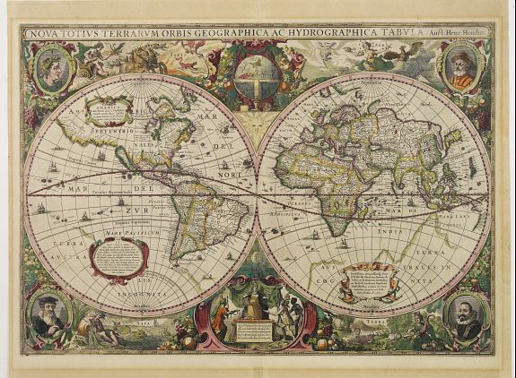 HONDIUS,H., Nova Totius Terrarum Orbis Geographica .., antique map, old maps
