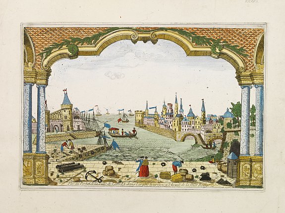 ANONYMOUS, Vue du Port de la Ville de Lamekk dans Larabie heureuse à 5 lieues de la Mer Rouge., antique map, old maps